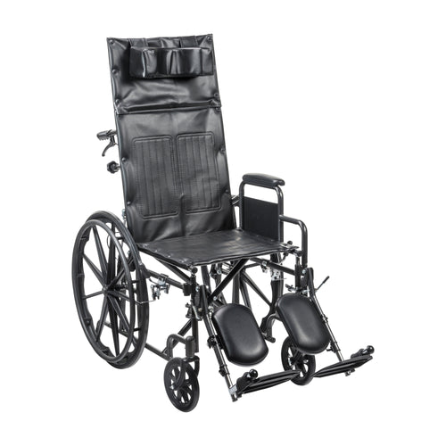 Drive Medical SSP16RBDDAV Silver Sport Full-Reclining Wheelchair, Desk Arms, 16" Seat